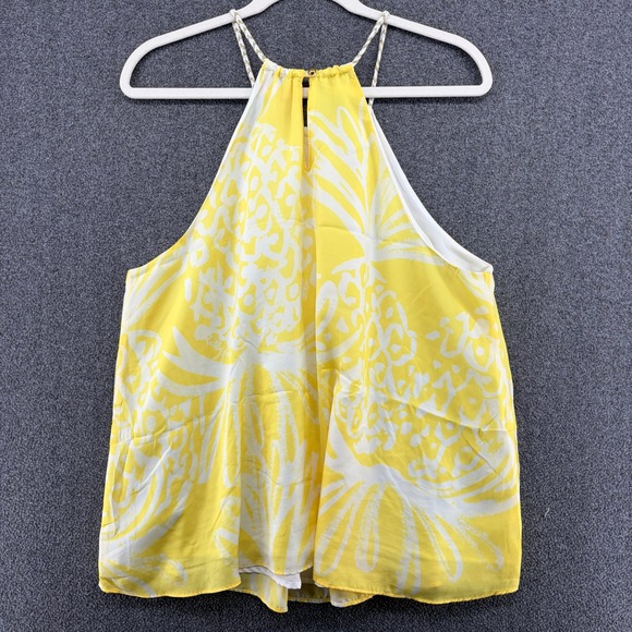 Lilly Pulitzer Target Pineapple Print Halter Tank Top Women XL Yellow White - Picture 6 of 7